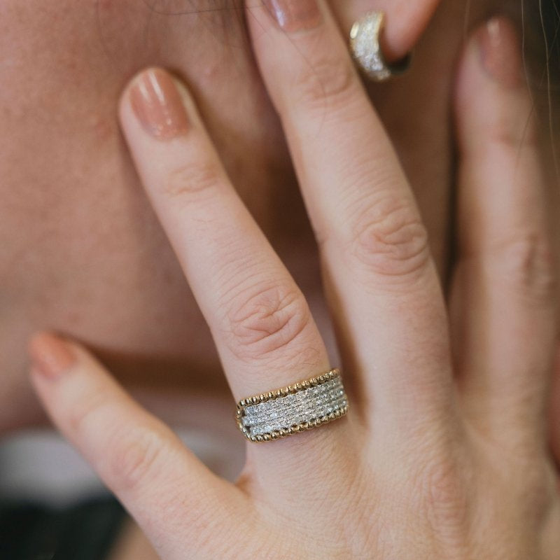 Diamond Anniversary Band with 3 Rows of DiamondsZiabirdRINGS