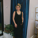 Dressy Raw Edge Silk Black DressDance in ParisDRESS