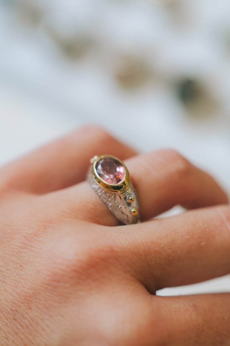 Duo Metal Pink Tourmaline RingNasipRINGS