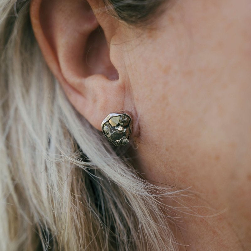 Earrings - Raw Pyrite Studs - MediumRare FindsEARRINGS