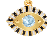 Evil Eye Third Eye Enamel and Crystal Pendant Necklace: Gold/clearHoopLaNECKLACES