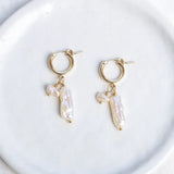 Freshwater Elongated Pearl Hoop EarringsMAHKAEARRINGS