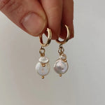 Freshwater Pearl Hoop EarringsMAHKAEARRINGS