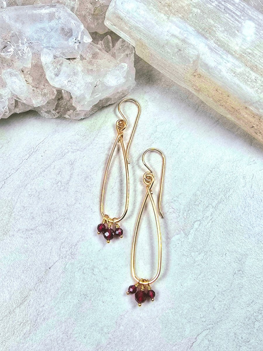 Garnet Hoop Small Gold #1533James & JezebelleEARRINGS