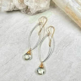 Green Amethyst Hoop Mix Silver & Gold #1529James & JezebelleEARRINGS