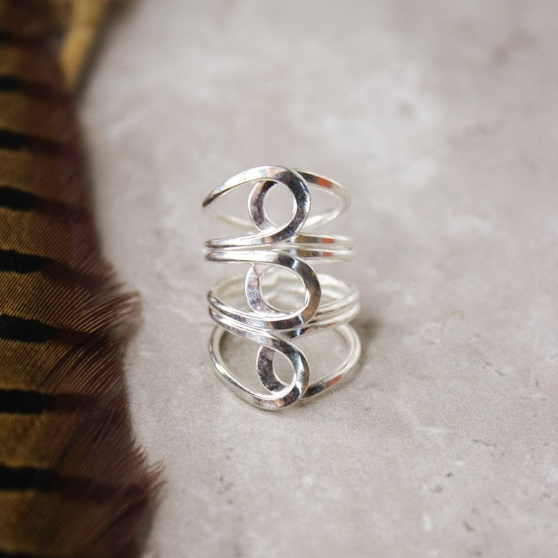 Hammered Sterling Silver Circles RingJinjaRINGS