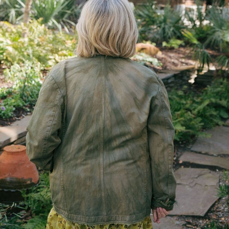 Hand Dyed Linen Chore Jacket - OliveImp of the Perverse