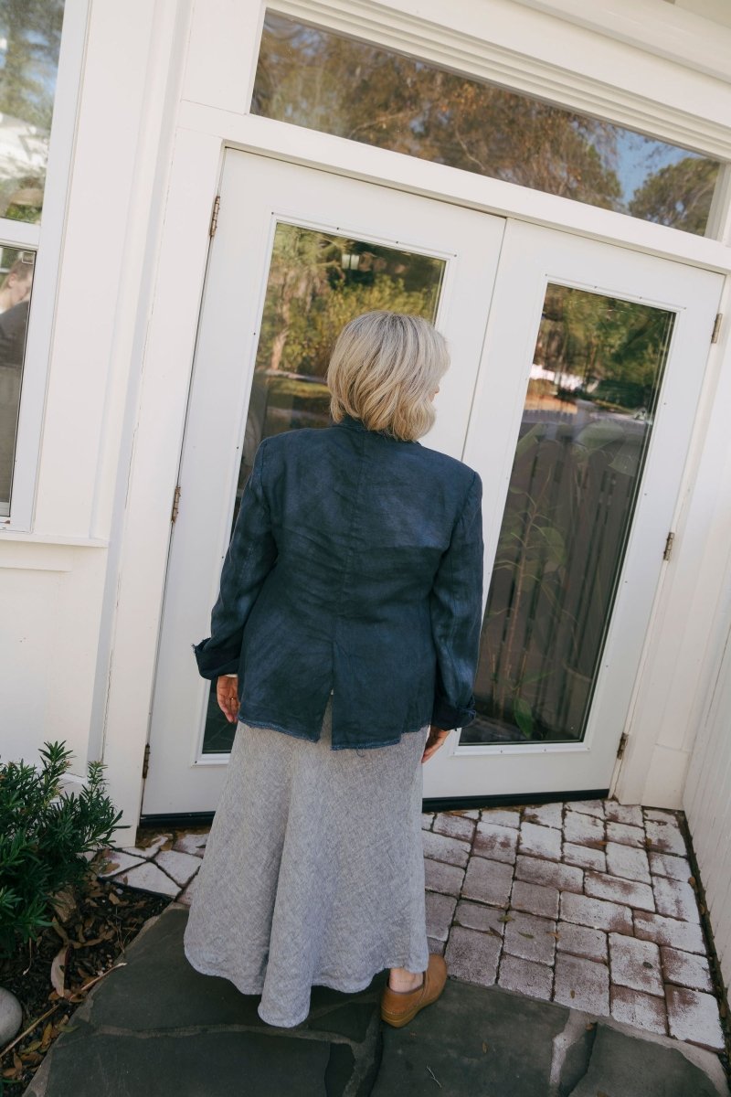 Hand Dyed Linen Distressed Blazer - Double Dyed Blue Denim/NavyImp of the Perversejacket