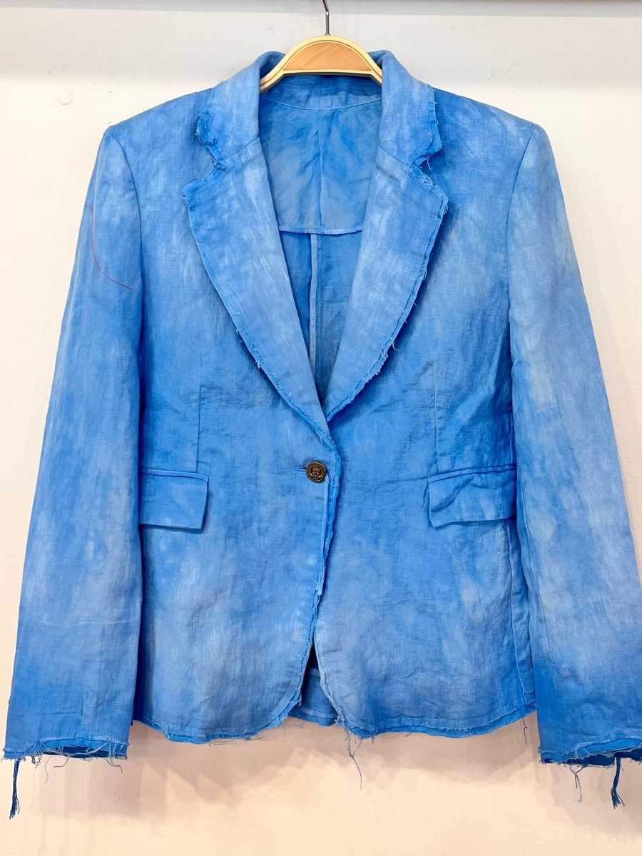 Hand Dyed Linen Distressed Blazer - Sapphire BlueImp of the Perversejacket