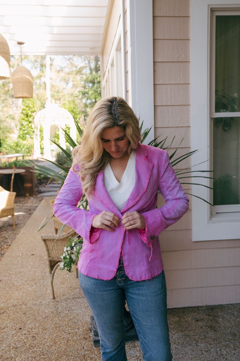 Hand Dyed Seersucker Distressed Blazer - Double Dyed Blue/IndigoImp of the Perverse