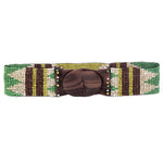 Hand loomed glass bead belt wood scroll in southwest designErik & Mike