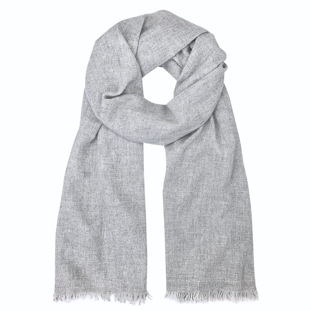 Heathered Gray Handloom Cashmere ScarfSlate + SaltSCARVES