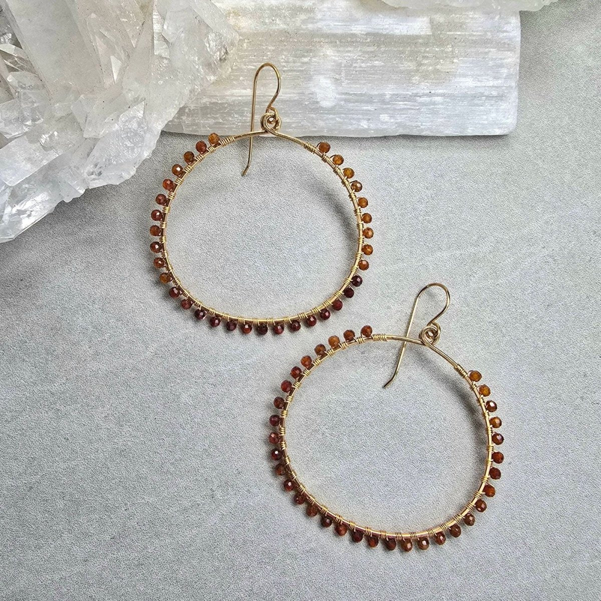 Hessonite Garnet Hoops - Full Wrap #1555James & JezebelleEARRINGS