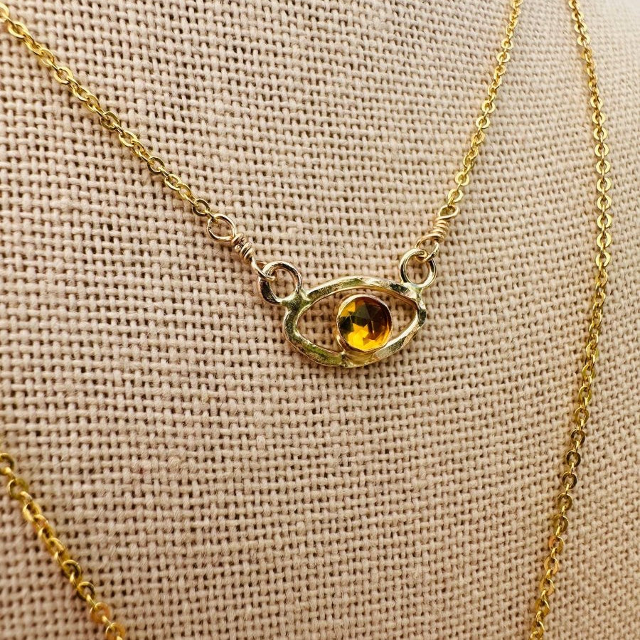 Iris Necklace ~ 14k Gold Fill: 18” / Rose Cut CitrineNotions of LovelyNECKLACES