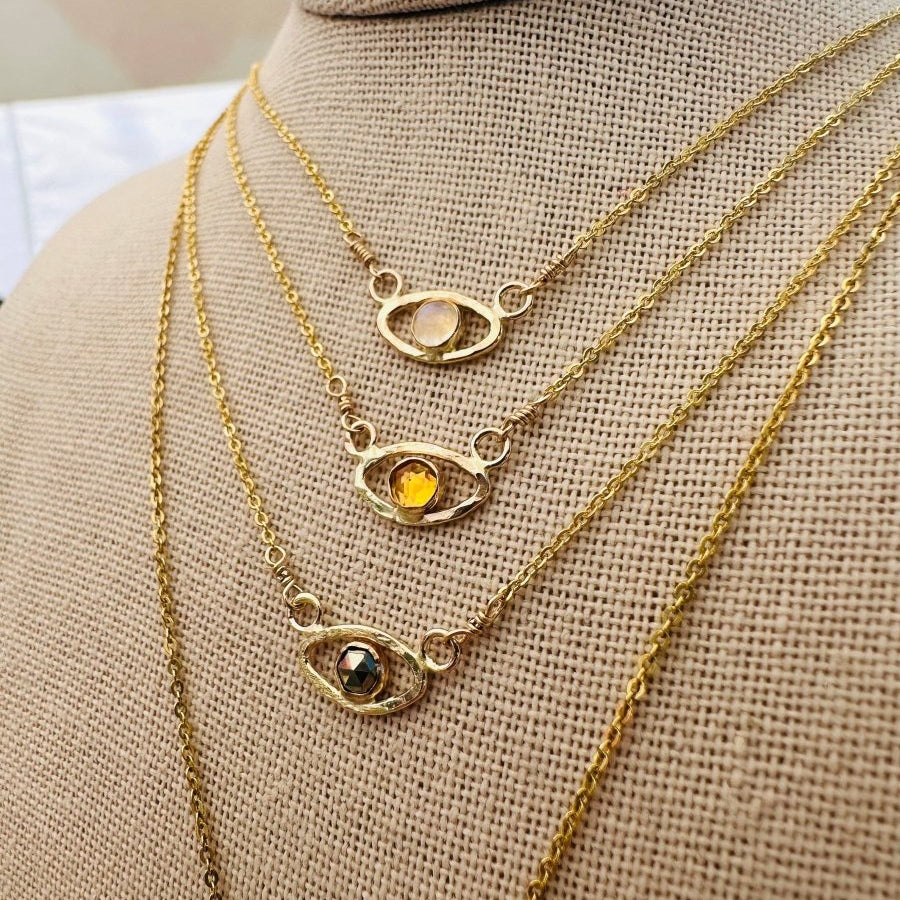 Iris Necklace ~ 14k Gold Fill: 18” / Rose Cut PyriteNotions of LovelyNECKLACES