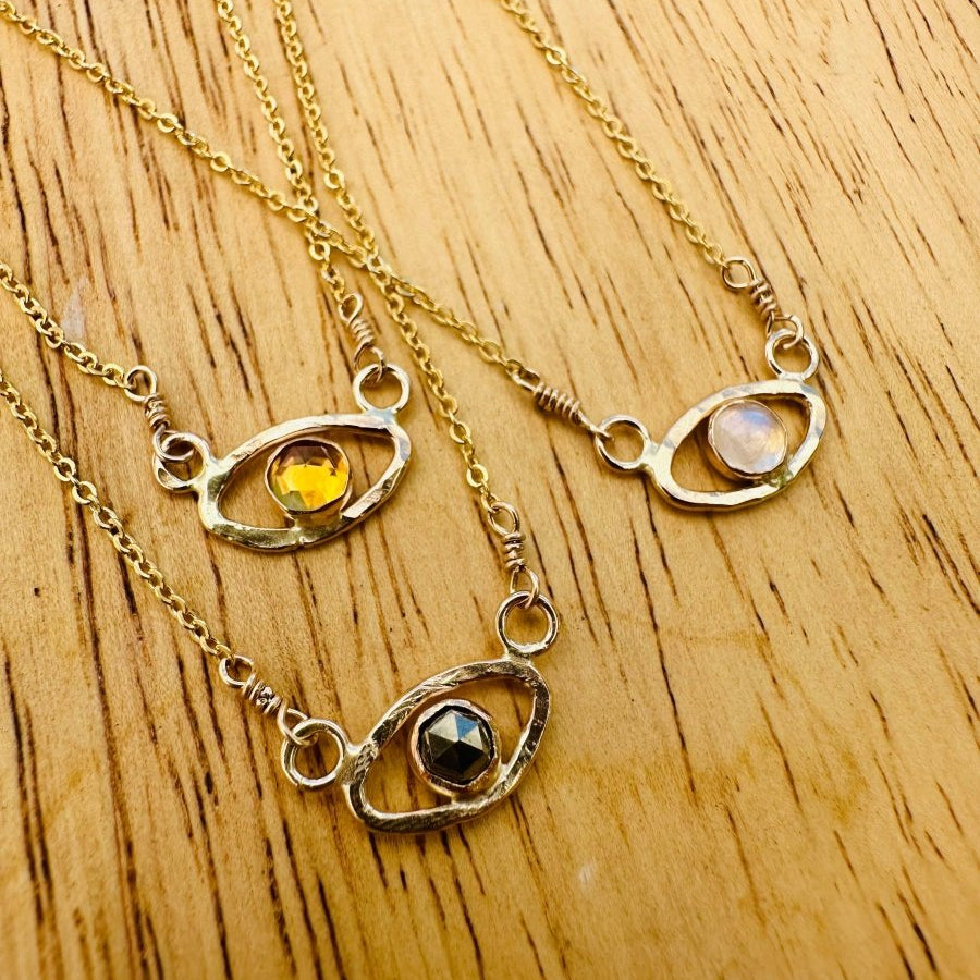 Iris Necklace ~ 14k Gold Fill: 18” / Rose Cut PyriteNotions of LovelyNECKLACES