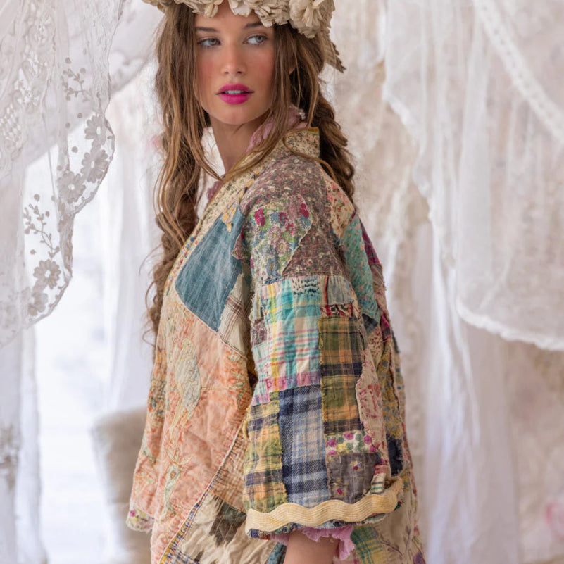 Jacket 1152 - Patchwork Dekker Kimono - Madras CalicoMagnolia PearlOUTERWEAR