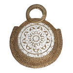 Jute bag with White Floral DesignChloe & LexBAGS