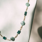 Kyanite Coin Gemstones With Moss Kyanite Rectangular Gemstones Short Necklace With 14kgf ChainBeth ZinkNECKLACES