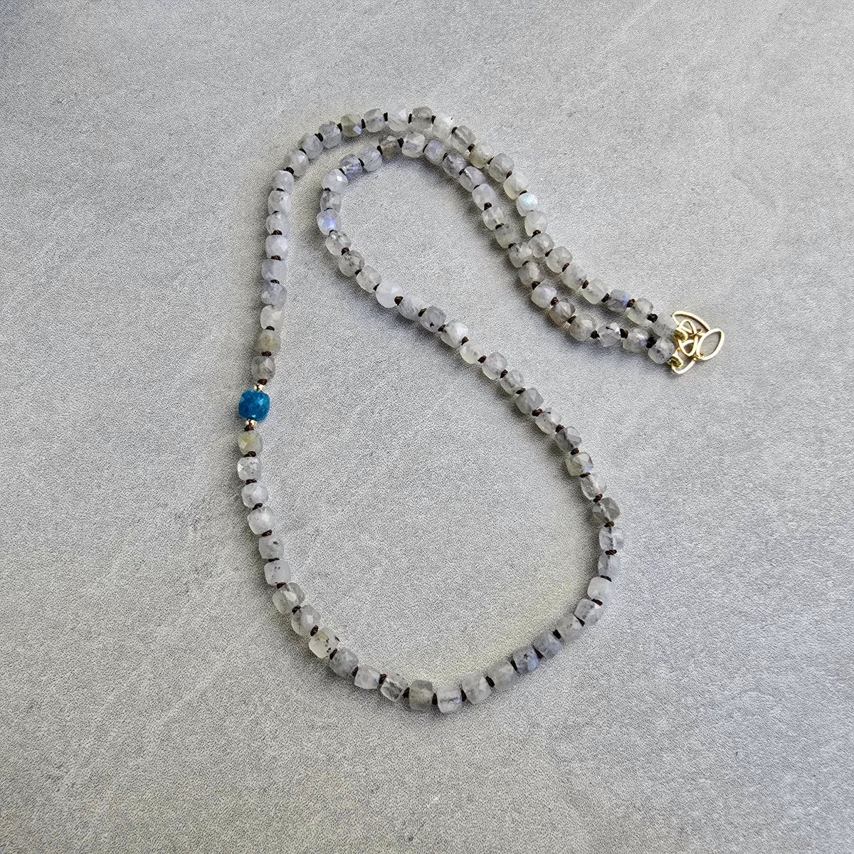 Labradorite & Apatite Knotted Cubes Necklace #8100James & JezebelleNECKLACES