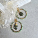 Labradorite & Green Apatite Hoop #1503James & JezebelleEARRINGS