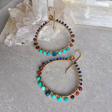 Lapis, Ruby, Apatite & Turquoise Hoops #1504James & JezebelleEARRINGS