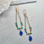 Lapis & Turqouise Marquis Hoops #1539James & JezebelleEARRINGS