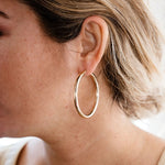 Large hollow 10k gold hoopsZPL - Fine LineEARRINGS