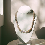 Large Rondelles of Mystic Moonstone With Pave Diamond Spaces and Large Fireball Pearl.Beth ZinkNECKLACES