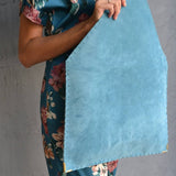 Large soft suede clutch in teal blue: Large with gold hardwareANA KOUTSIACCESS