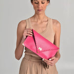 Leather Clutch: FuchsiaANA KOUTSIBAGS