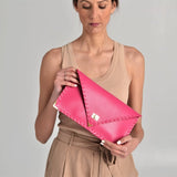 Leather Clutch: FuchsiaANA KOUTSIBAGS