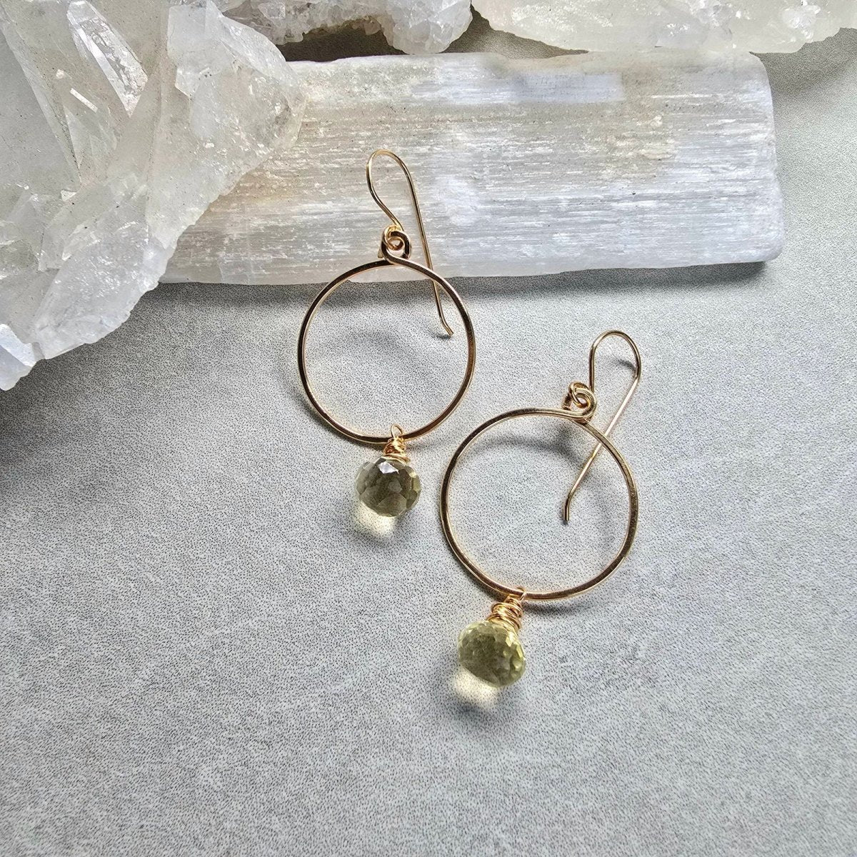 Lemon Quartz Hoops #1541James & JezebelleEARRINGS