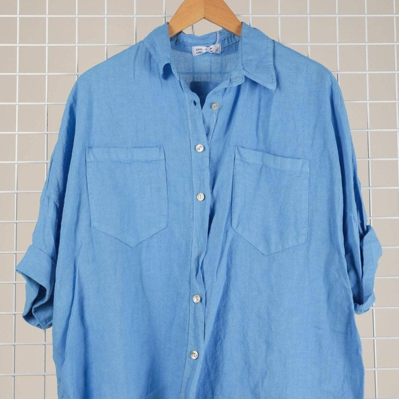 Linen Shirt made in Italy: Azurela maison des fibres naturellesblouse