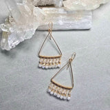 Moonstone Triangle Fringe Hoops #1540James & JezebelleEARRINGS