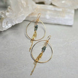 Moss Aqua Marine Hoops - Tassel #1551James & JezebelleEARRINGS