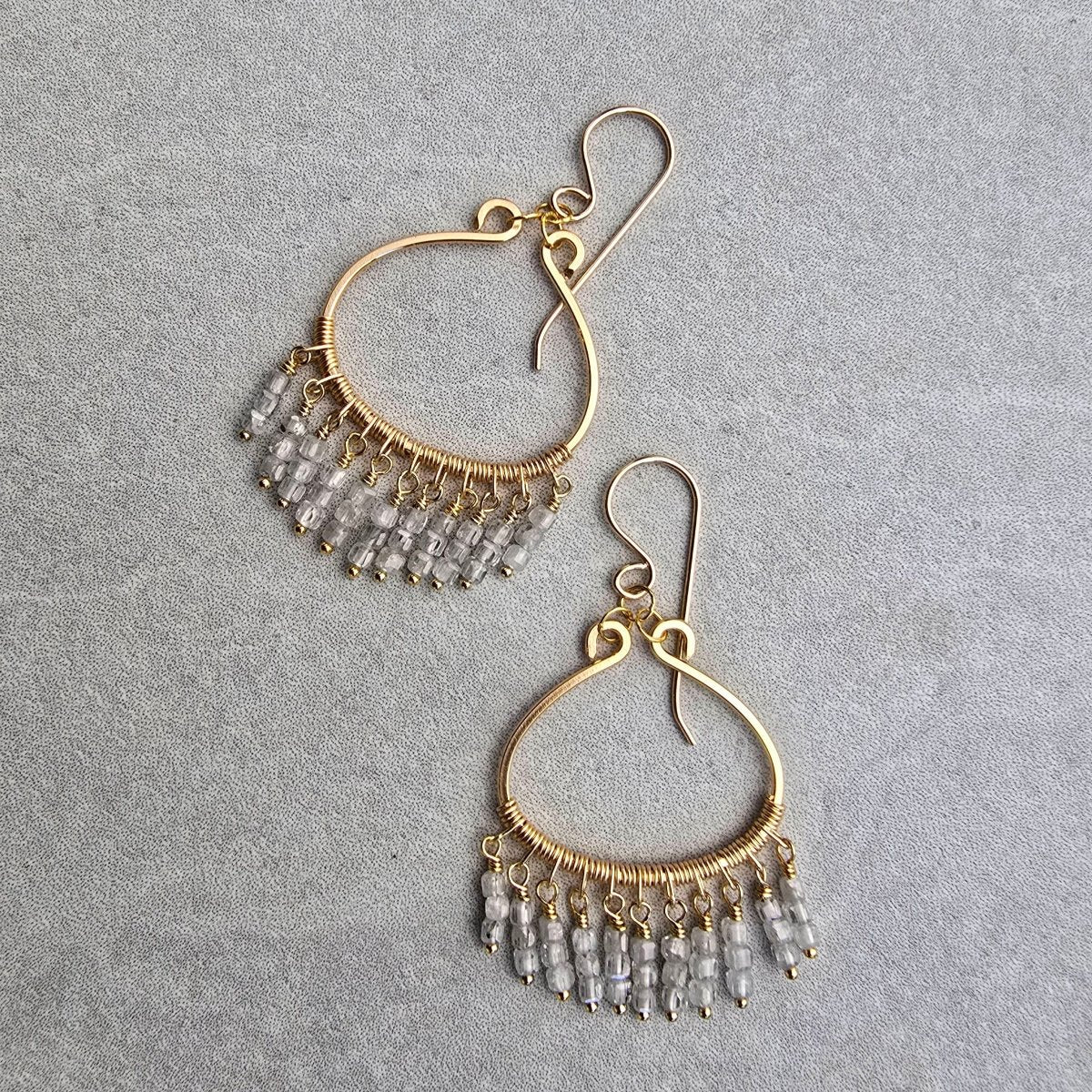 Natural Zircon Fringe Hoops #1510James & JezebelleEARRINGS