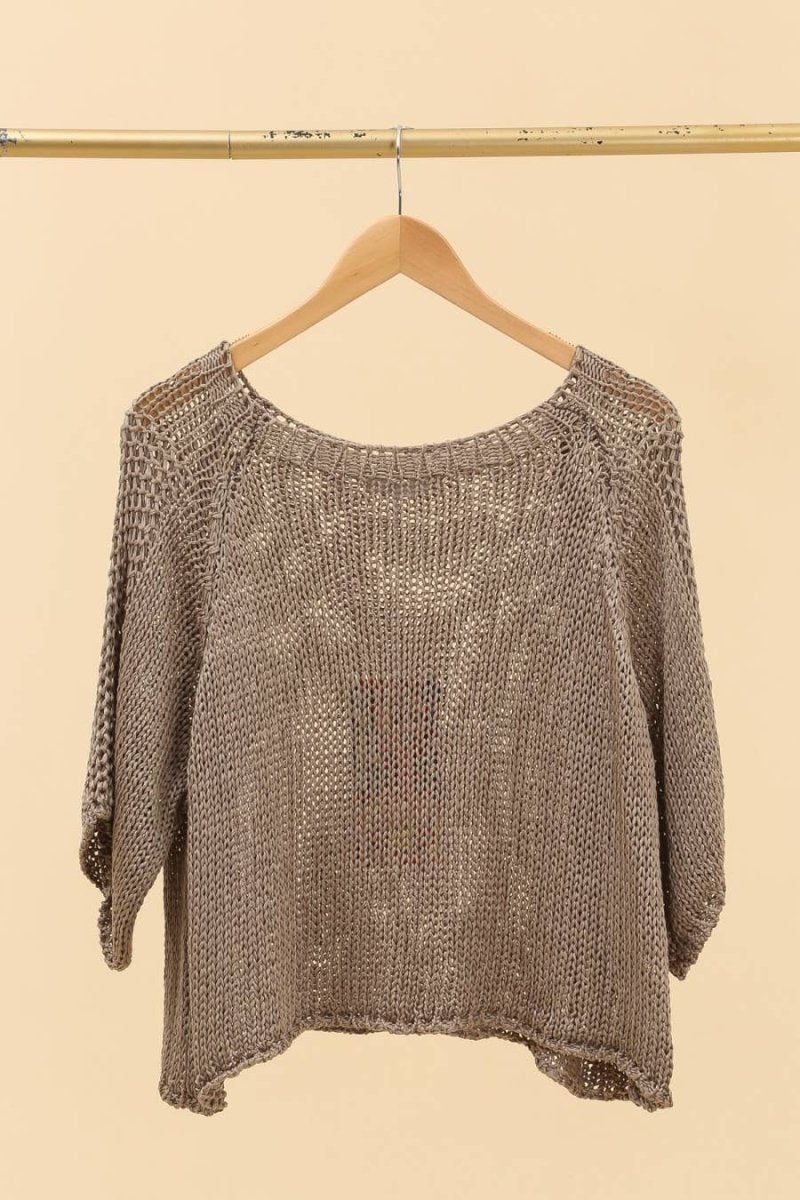 Open Weave Cotton Sweater in Molela maison des fibres naturellesSWEATER