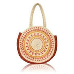 Orange Red Yellow Patterned Jute ToteChloe & LexBAGS