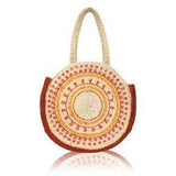 Orange Red Yellow Patterned Jute ToteChloe & LexBAGS