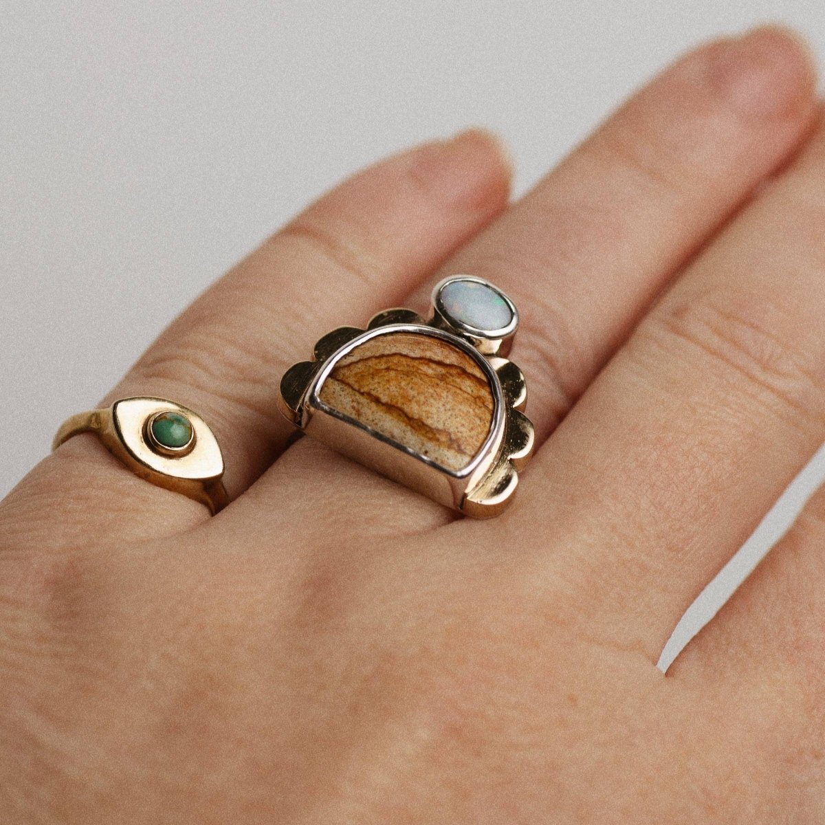 Oregon Landscape Jasper & Australian OpalMahka JewelryRINGS