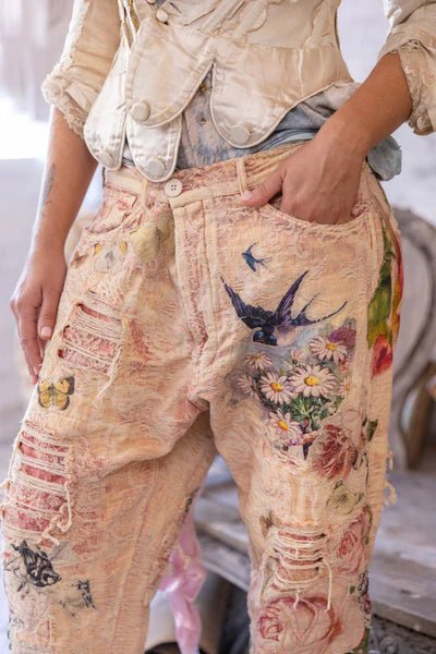 Pants 345 - Jacquard Applique Miner - Soleil En RoseMagnolia PearlBOTTOMS