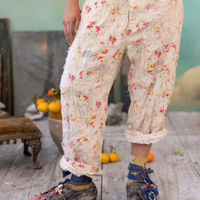 Pants 498 - Cotton Linen Miner Pants - Circus RoseMagnolia PearlBOTTOMS