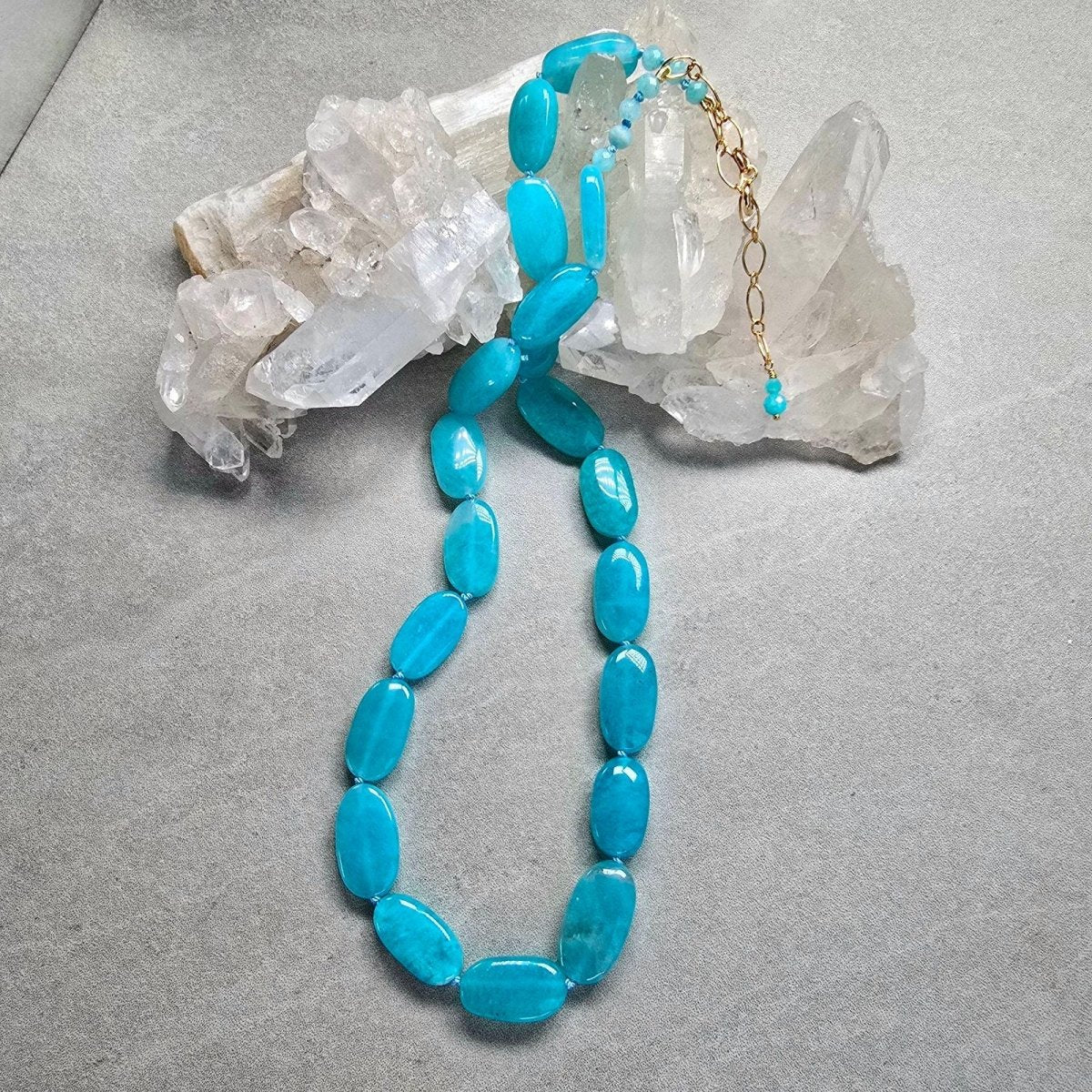 Peruvian Amazonite - Knotted Necklace #8118James & JezebelleNECKLACES