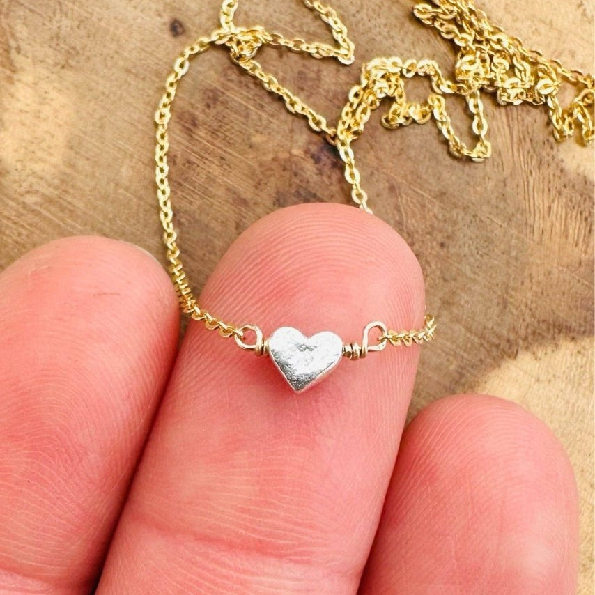 Pixie Heart Necklace - 14k Gold Fill & Fine Silver: 16”Notions of LovelyNECKLACES