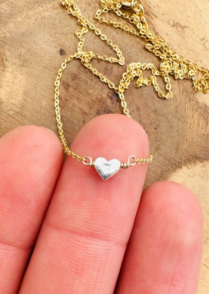 Pixie Heart Necklace - 14k Gold Fill & Fine Silver: 18”Notions of Lovely