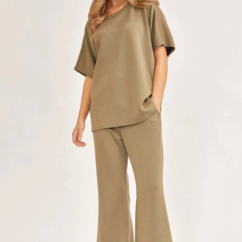 Poncho Modal Top/ Bell Bottom Modal: CAPPUCCINODear ScarlettTOPS/BOTTOMS