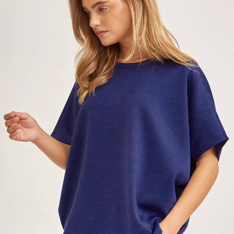 Poncho Top Modal/Bell Bottom Modal: NAVYDear ScarlettTOPS/BOTTOMS