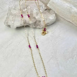 Ruby Satellite Gold Necklace #8112James & JezebelleNECKLACES