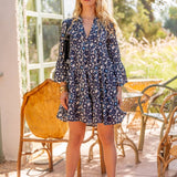 Saint - Tropez Printed Short Dress in Marine daisyCHOKLATE PARISDRESS